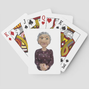 Mabel - Funny Old Woman Playing Cards