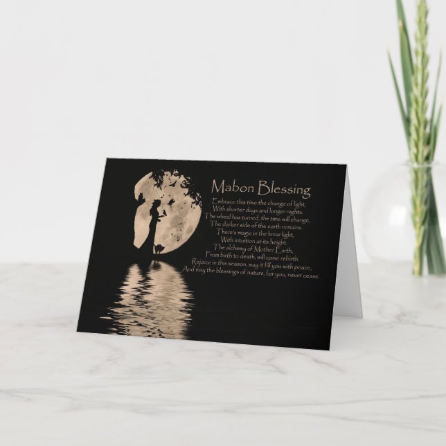 Mabon Autumn Equinox Animals Blessings Card (Front)