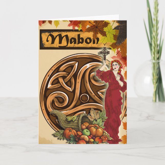 Mabon Autumn Equinox Pagan Greeting Card (Front)