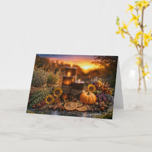 Mabon Autumn or Fall Equinox Candles Herbs Card