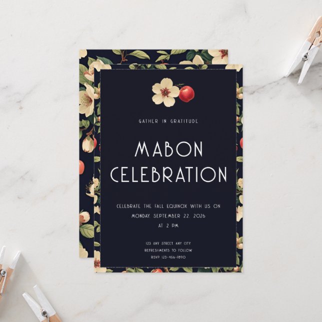 Mabon | Autumn | Wheel of the Year Invitation (Front/Back In Situ)