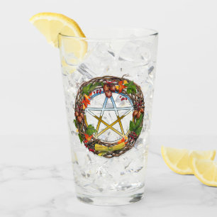Mabon Grape Vine Wreath with Pentacle Glass