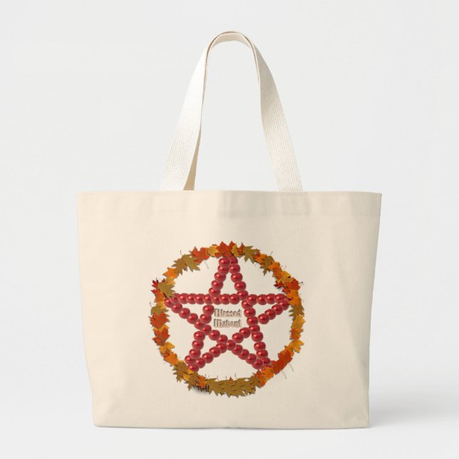 Mabon Pentacle Large Tote Bag (Front)