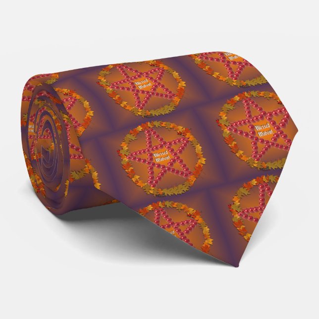 Mabon Pentacle Tie (Rolled)