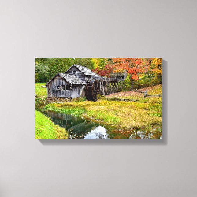 Mabry Mill in Autumn Canvas Print (Front)