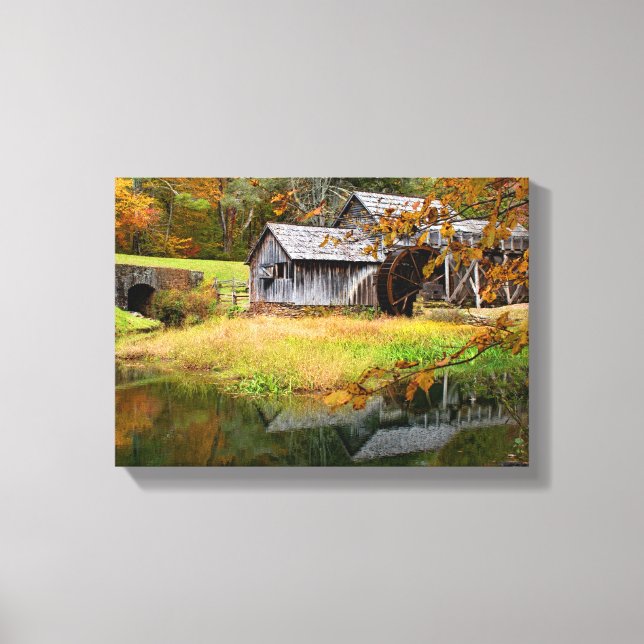 Mabry Mill in Autumn Canvas Print (Front)