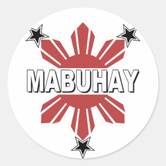 Mabuhay Filipino Sun and Star Classic Round Sticker
