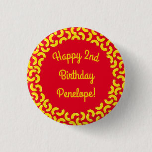 Mac and Cheese Birthday Party Macaroni 3 Cm Round Badge