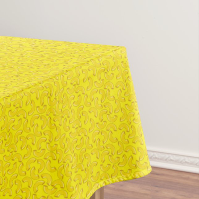 Mac and Cheese Kid 1st Birthday Party Macaroni Tablecloth (In Situ)
