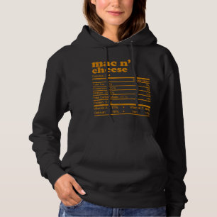 Mac and Cheese Nutrition Facts Thanksgiving Nutrit Hoodie