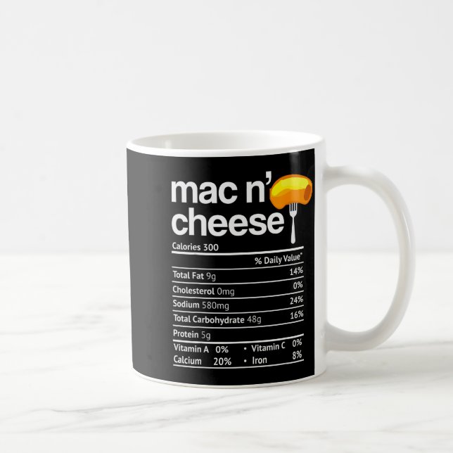 Mac And Cheese Nutrition Funny Thanksgiving Mac N' Coffee Mug (Right)