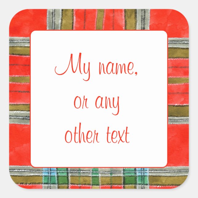 MAC BAIN TARTAN 3" Square Matte Stickers (Front)