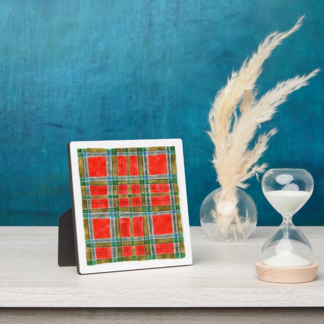 MAC BAIN TARTAN 5.25" Square Plaque + Easel (Insitu)