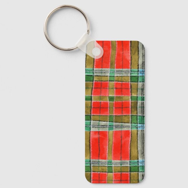 MAC BAIN TARTAN Aluminium Rectangle Keychain (Front)