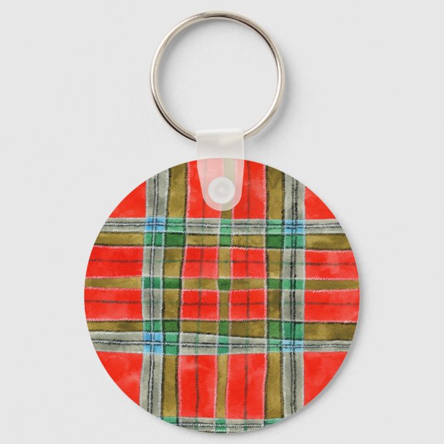 MAC BAIN TARTAN Aluminium Round Keychain (Front)