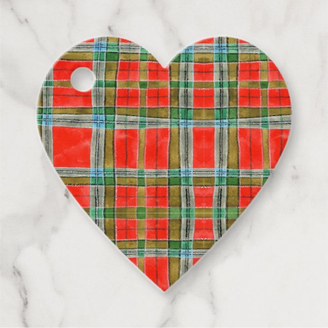 MAC BAIN TARTAN Heart Gift Tags (Front)