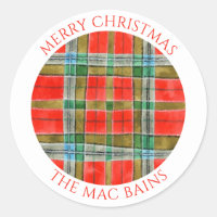 MAC BAIN TARTAN Large Round Envelope Seals