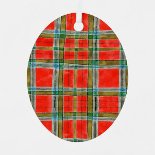 MAC BAIN TARTAN Metal Oval Ornament