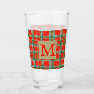 MAC BAIN TARTAN Pint Glass + Initial