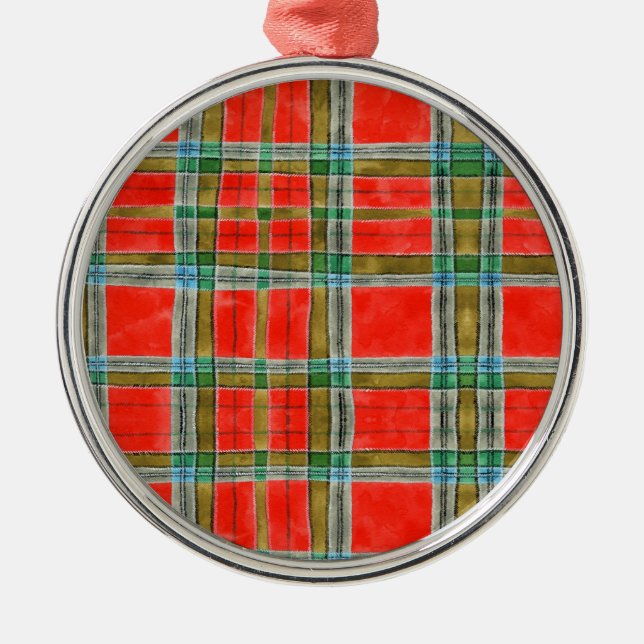 MAC BAIN TARTAN Premium Round Ornament (Front)