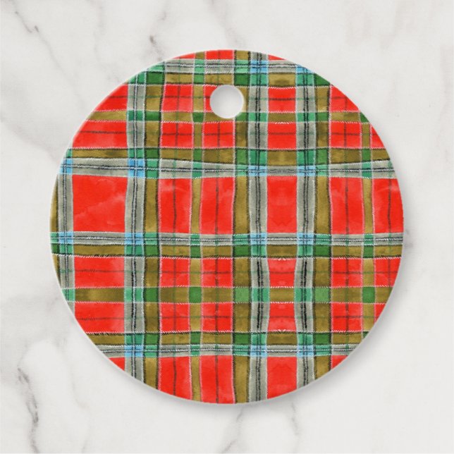 MAC BAIN TARTAN Round Gift Tags (Front)
