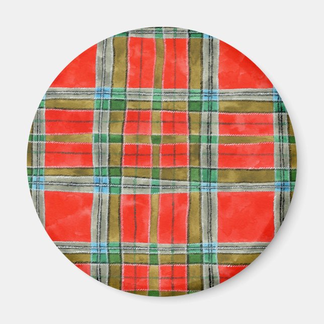 MAC BAIN TARTAN Round Magnet (Front)