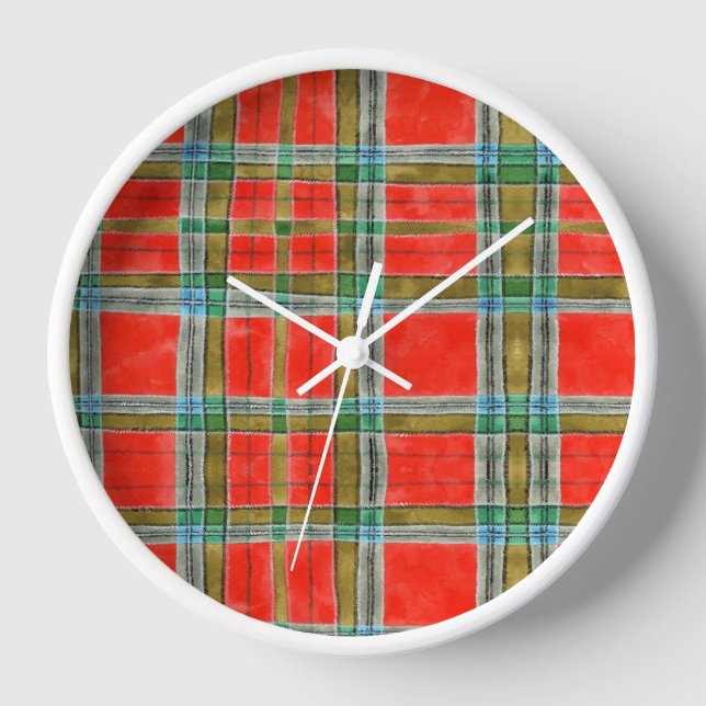 MAC BAIN TARTAN Round Wall Clock (Front)