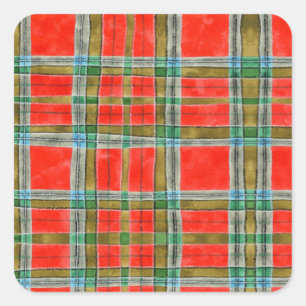 MAC BAIN TARTAN Small Square Stickers