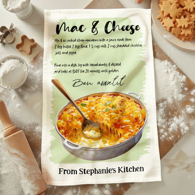 Mac & Cheese Recipe Personalised Tea Towel (Creator Uploaded)