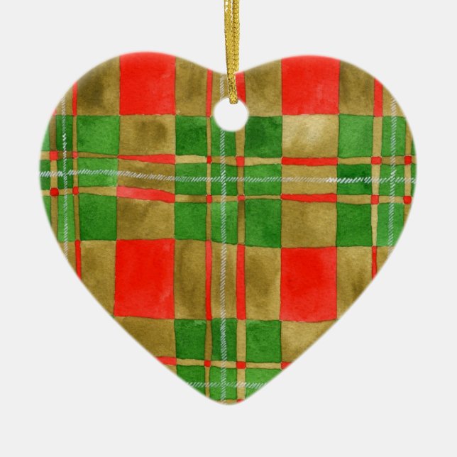 MAC GREGOR TARTAN Ceramic Heart Ornament (Front)