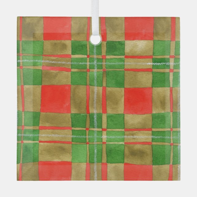 MAC GREGOR TARTAN Glass Square Ornament  (Front)