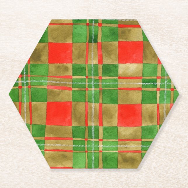 MAC GREGOR TARTAN Hexagon Paper Coasters  (Front)