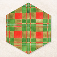MAC GREGOR TARTAN Pointy Hexagon Paper Coasters 