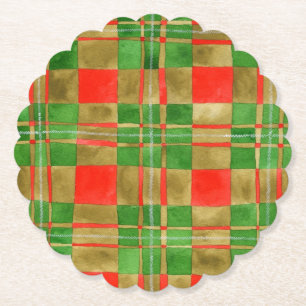 MAC GREGOR TARTAN Scalloped Round Paper Coasters