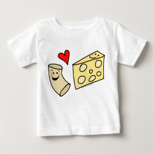 Mac Loves Cheese, Funny Cute Macaroni + Cheese Baby T-Shirt