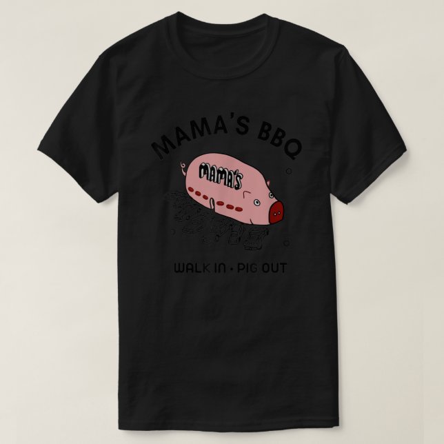 Mac Mama&x27;s BBQ Walk In Pig Out Sunny Summer Gi T-Shirt (Design Front)