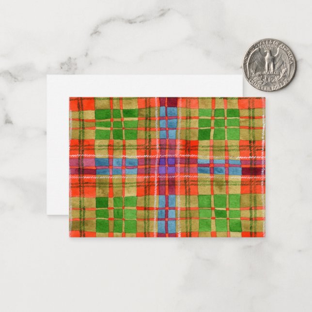 MAC RAE TARTAN 3.5x2.5 Flat Card / Horizontal (Front/Back In Situ)