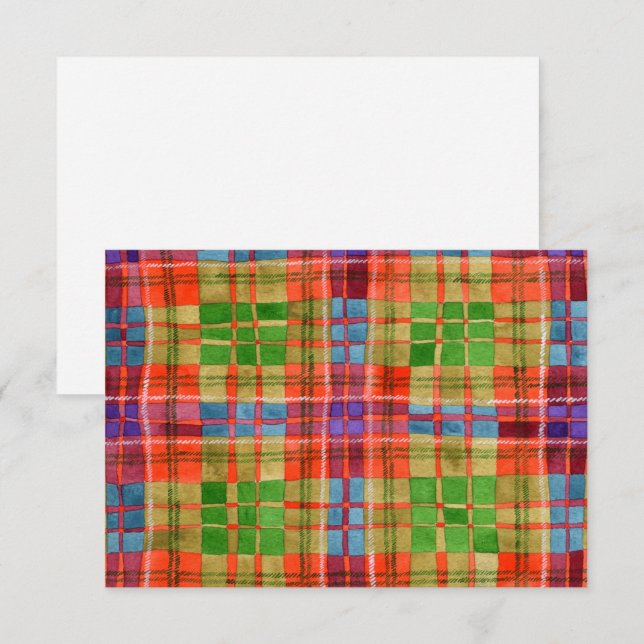 MAC RAE TARTAN 3.5x5 Flat Card / Horizontal (Front/Back)