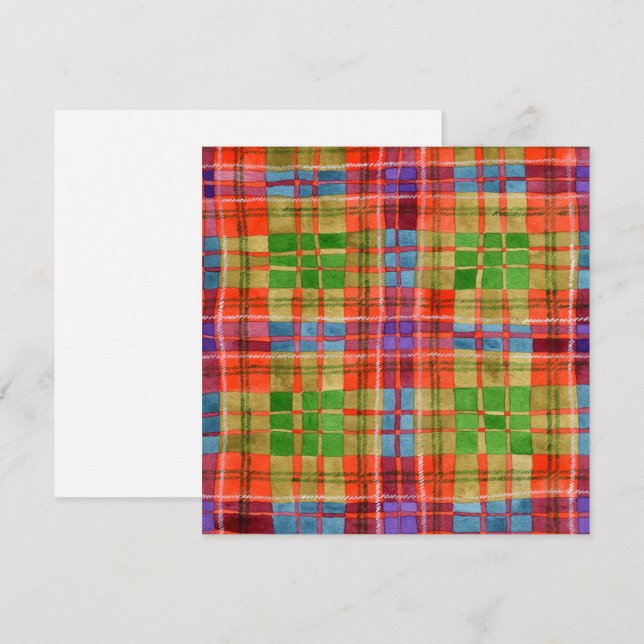 MAC RAE TARTAN 5.25" Square Flat Card  (Front/Back)