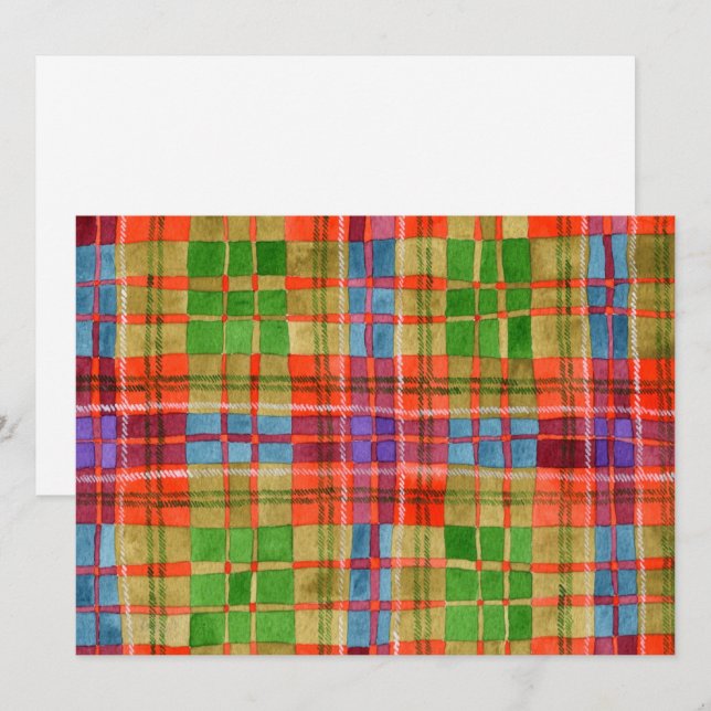 MAC RAE TARTAN 5.5x7.5 Flat Card / Horizontal (Front/Back)