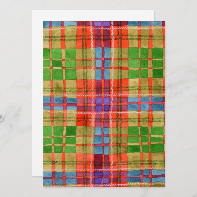 MAC RAE TARTAN 5.5x7.5 Flat Card / Vertical (Front/Back)