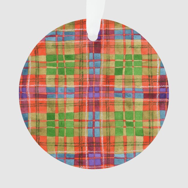 MAC RAE TARTAN Acrylic Circle Ornament  (Front)