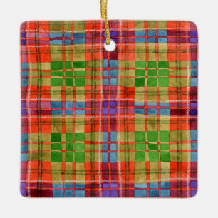 MAC RAE TARTAN Ceramic Square Ornament