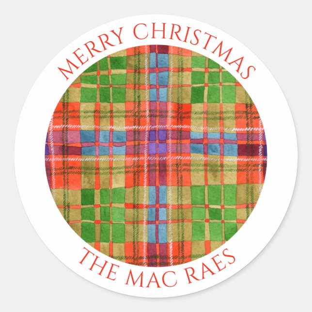 MAC RAE TARTAN Large Round Envelope Seals (Front)