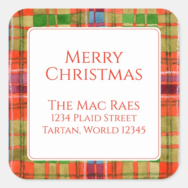 MAC RAE TARTAN Large Square Address Seals (Front)