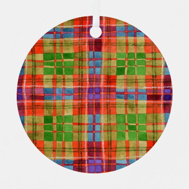 MAC RAE TARTAN Metal Circle Ornament  (Front)