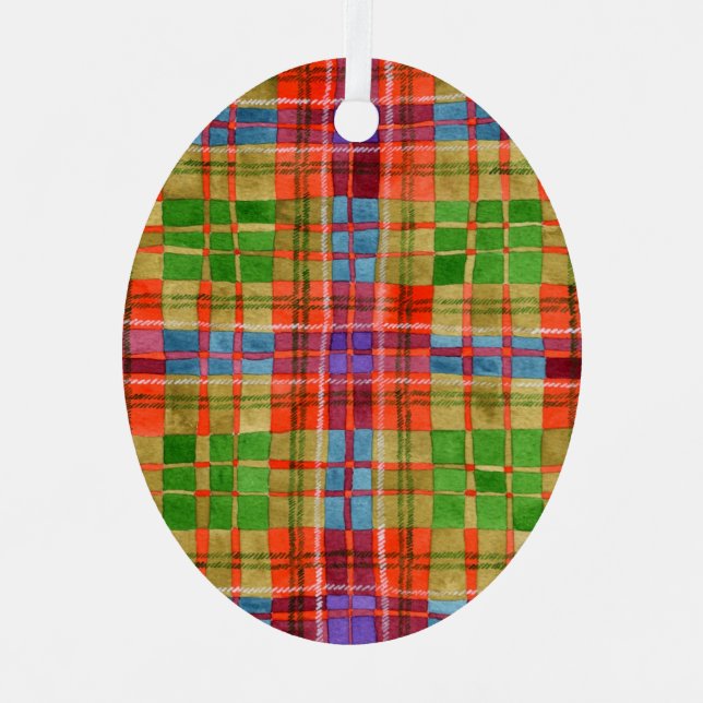 MAC RAE TARTAN Metal Oval Ornament  (Front)