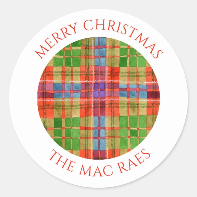 MAC RAE TARTAN Small Round Envelope Seals (Front)