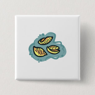 mac shells n cheese 15 cm square badge