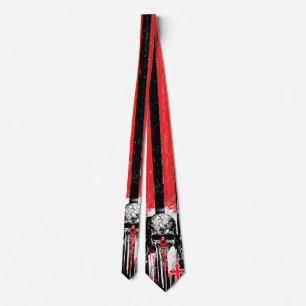 Macabre Elegance: Skulls and Crosses in Gothic Cha Tie